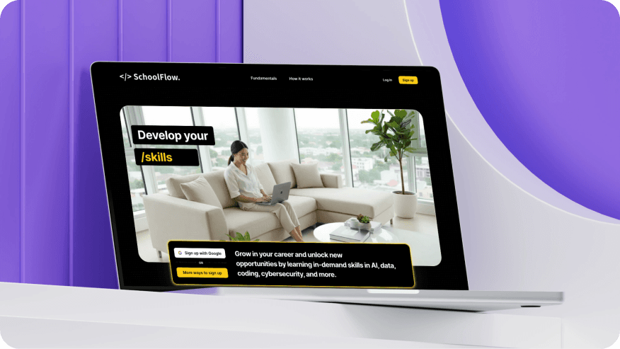 Bố cục minh họa website tuyển sinh khóa học
