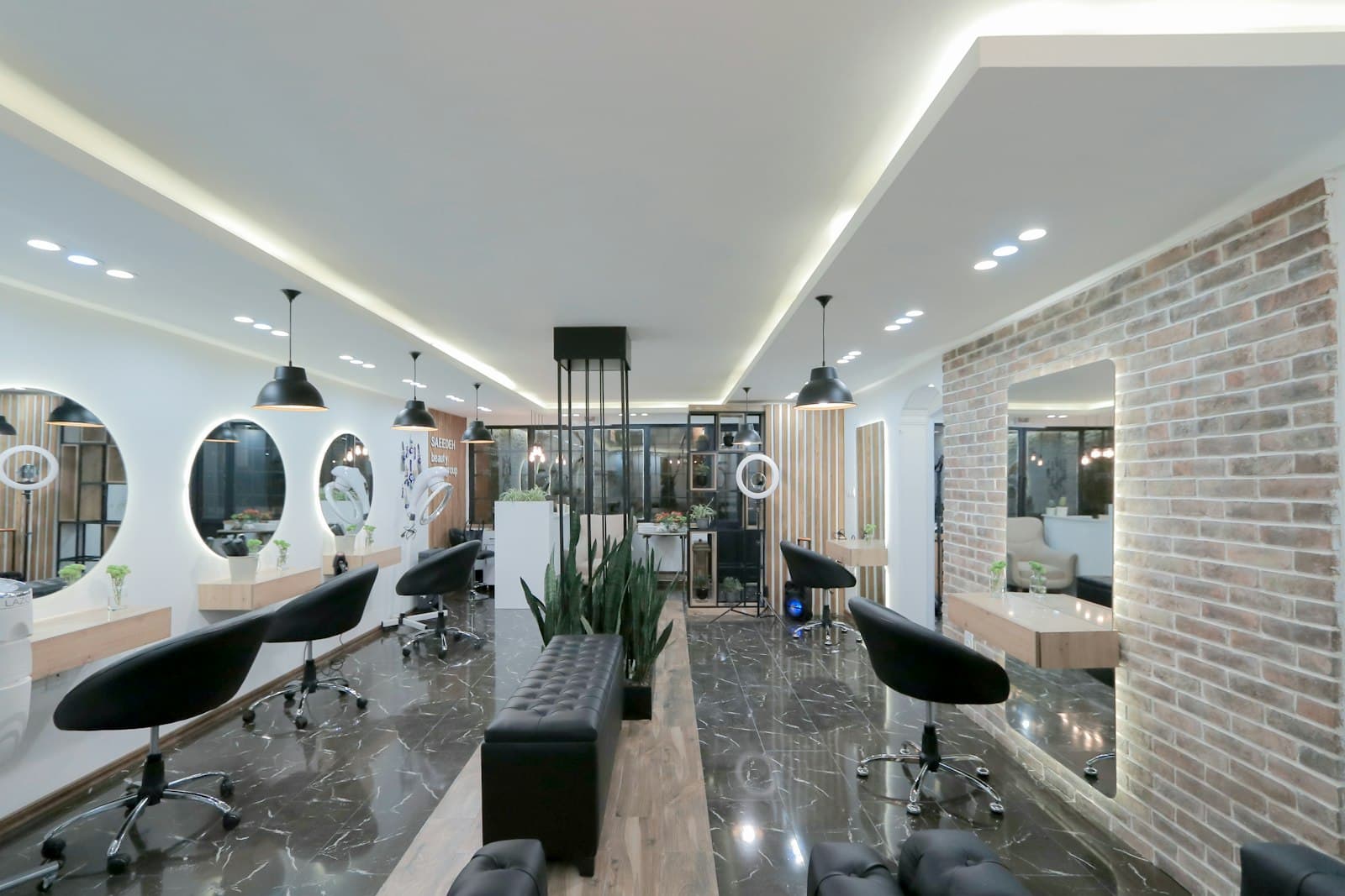 Interior of a modern hair salon